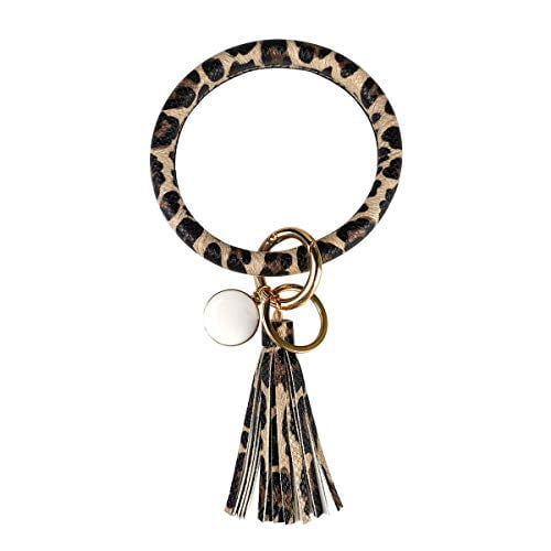 Tassel Ring Circle Key Ring Keychain Wristlet for Women Girls Leather Bracelet Key Ring Bangle Keyring Free Your Hands Tassel Ring Circle Key Ring Keychain Wristlet for Women Girls Leather Bracelet Key Ring Bangle Keyring Free Your Hands